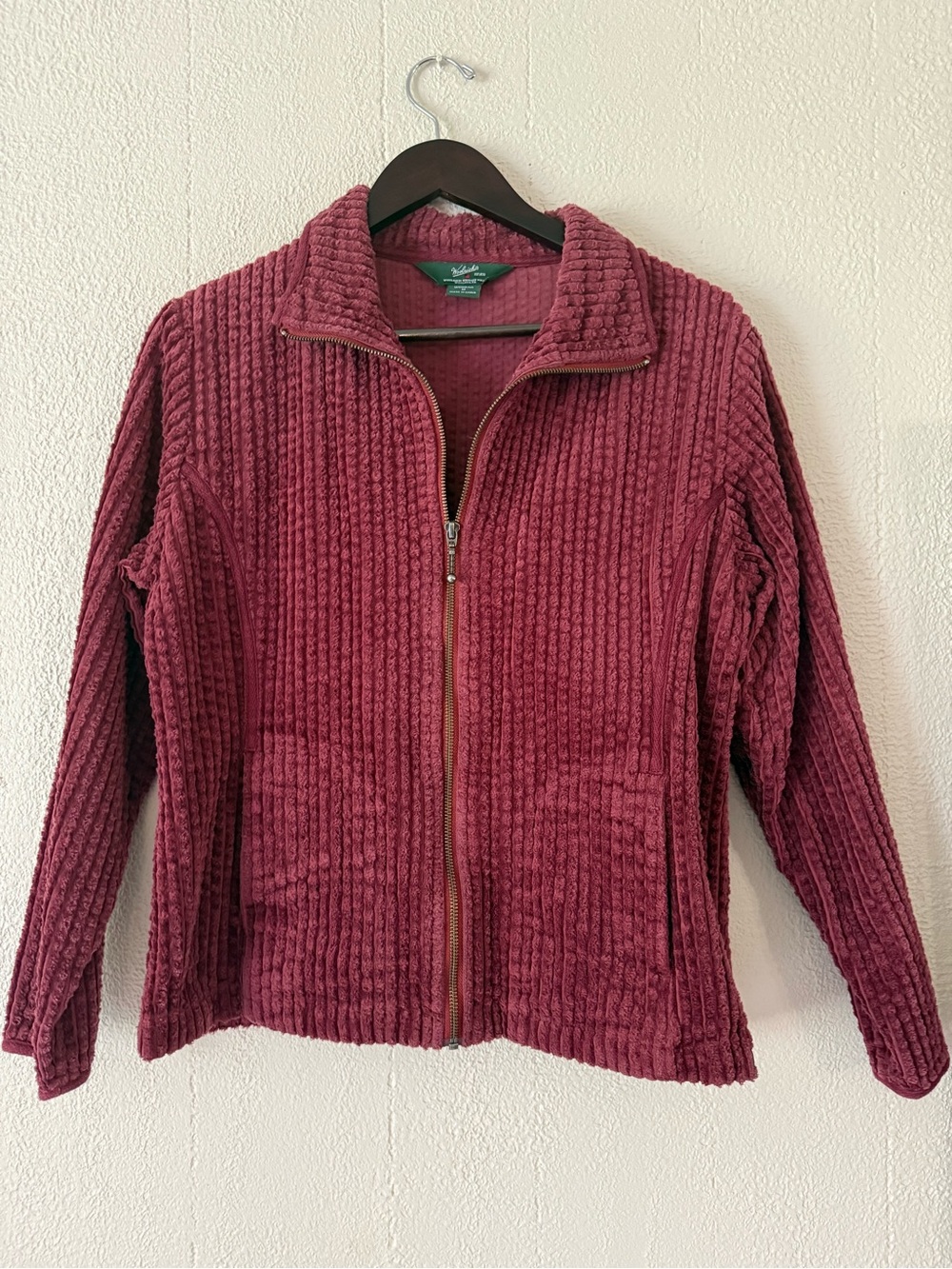 Woolrich Women's Ribbed Teddy Jacket in Wine